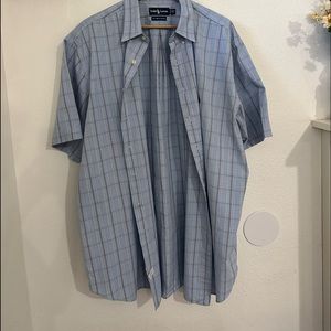Ralph Lauren 100% Two-Ply Cotton Blue Striped Collard Button up Men’s 2XL Tall